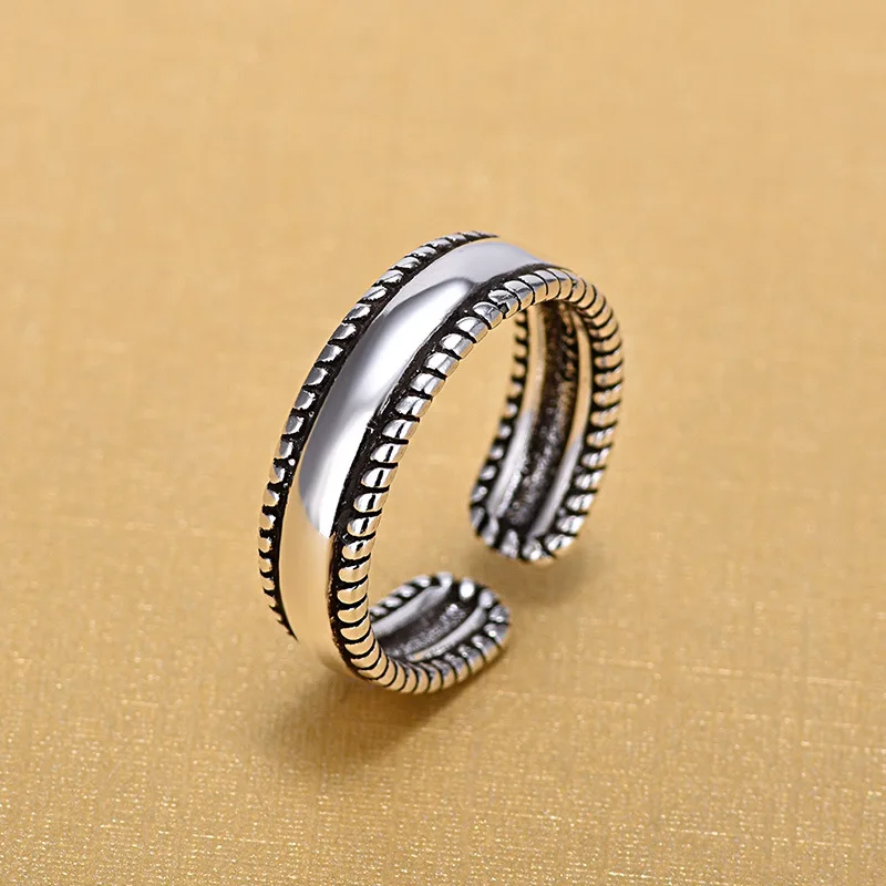 925-Sterling-Silver-Open-Rings-For-Women-Original-Handmade-Lady-Prevent-Allergy-Sterling-Silver-Retro-Rings