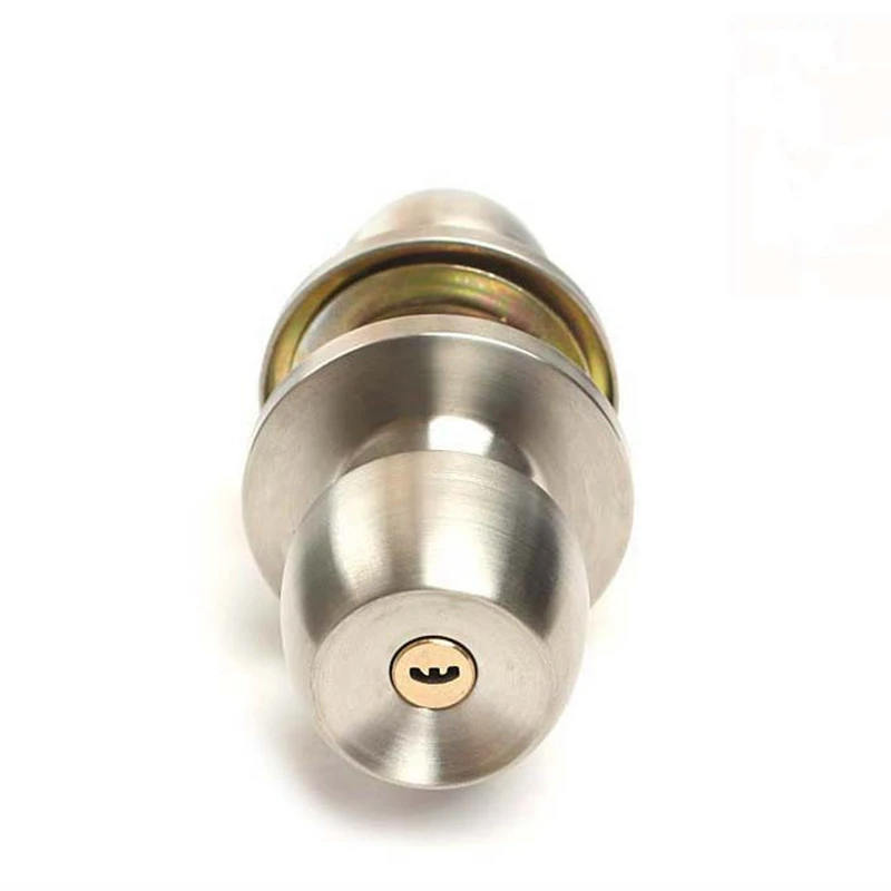 Stainless Steel Round Ball Door Knobs Handle Passage Entrance Lock Entry with 3 Keys 6