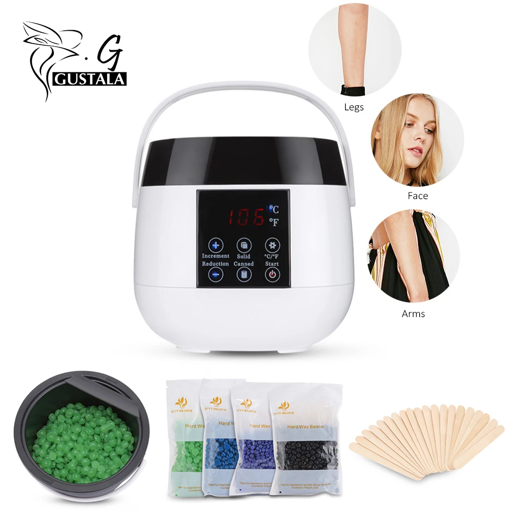 

Professional Hair Removal Kit Waxing Warmer Bikini Depilatory Waxing Machine 4 X Pack Of Wax Beans + 20 Sticks Wax Kit 100-240V