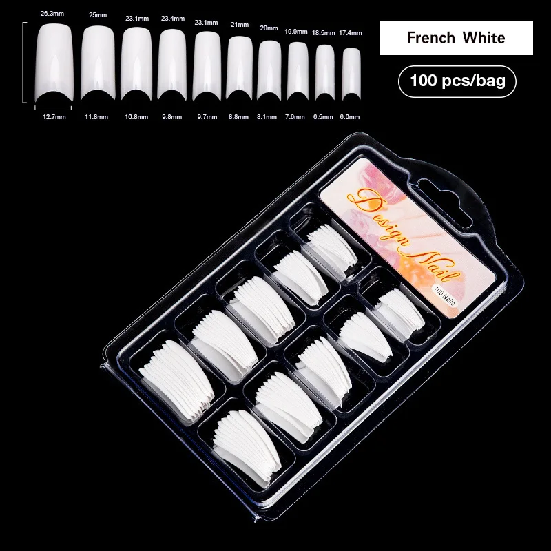Dmoley 100/500 шт прозрачные белые французские накладные ногти полностью/половинные накладные ногти гроб поддельные ногти маникюр акриловые накладные ногти