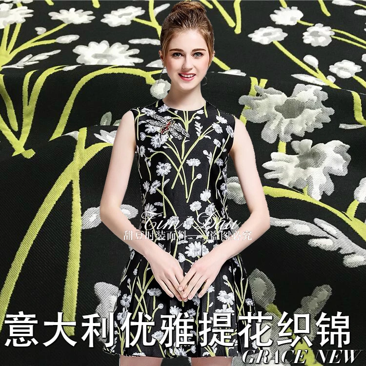 

Crisp fashion jacquard brocade fabric flower jacquard fabric dyed coat dress jacquard polyester fabric patchwork fabric cloth