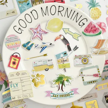 

72pcs/set Travel Recorder Cardstock Die Cuts Stickers For Scrapbooking Happy Planner/Card Making/Journaling Project Sticker