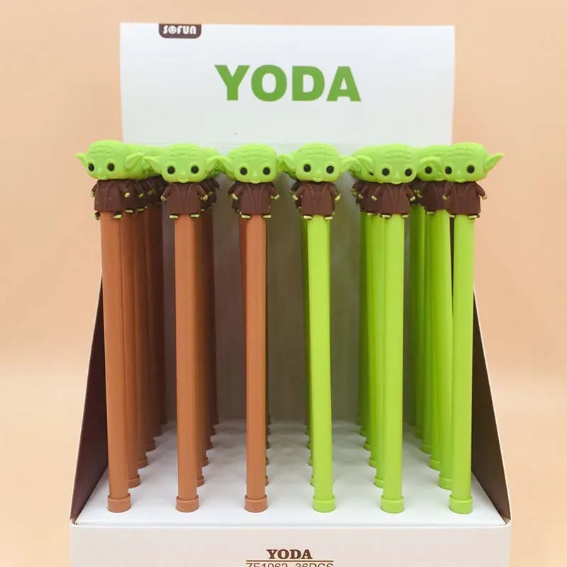 

36 pcs/lot Yoda Gel Pen Cute Black Ink Signature pen office School writing Supplies Stationery gift