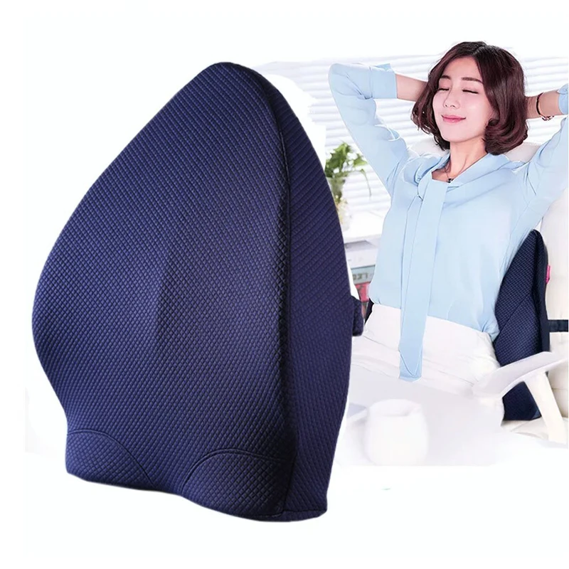 Office Home Lumbar Lower Back Pain PillowBamboo Memory Foam Lumbar