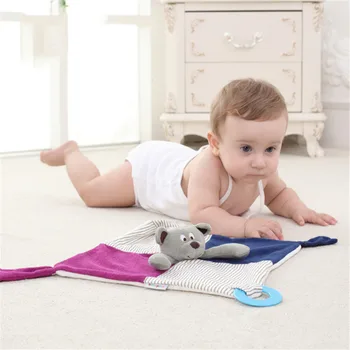 

New Fashion 1pc Baby Bear Square Towel Educational Doll With Teether Appeasing Towel Wholesale
