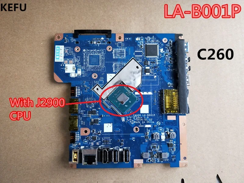 Материнская плата KEFU для ноутбука Lenovo C260 с процессором SR1LP J2900 P/N 90007064 DDR3 ZAA00 LA B001P