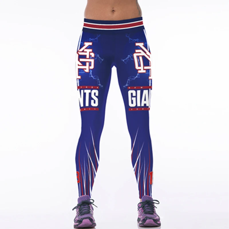 

2017 High Waist American Patterned Footballs team sporting pants leggings Fitness legins Women sporting Sportswear for fitness