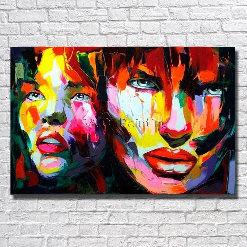 

Modern Handpainted Beautiful Portrait Oil Painting High Quality on Canvas Abstractive Art Room Decorations Picture no Framed