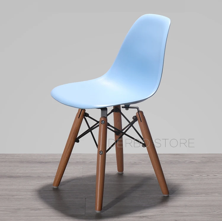 Классический Современный дизайн, детский пластиковый детский стульчик с деревянными ножками, стул для малышей, известная прочная деревянная основа, детский обеденный стул(кабинетный), 2 шт