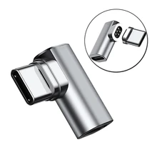 Magnetic USB Type C Elbow Adapter for Macbook, USB C to USB C 4.3A Fast Charging Cable Adapter for Macbook Pro and USB C Devices