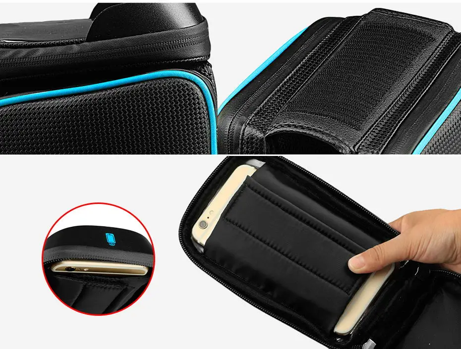 Perfect CoolChange Bicycle Bag Waterproof Ciclismo Bike Bags Phone Touch Screen Bike Front Frame Tube Pannier Bag Bicycle Accessories 6