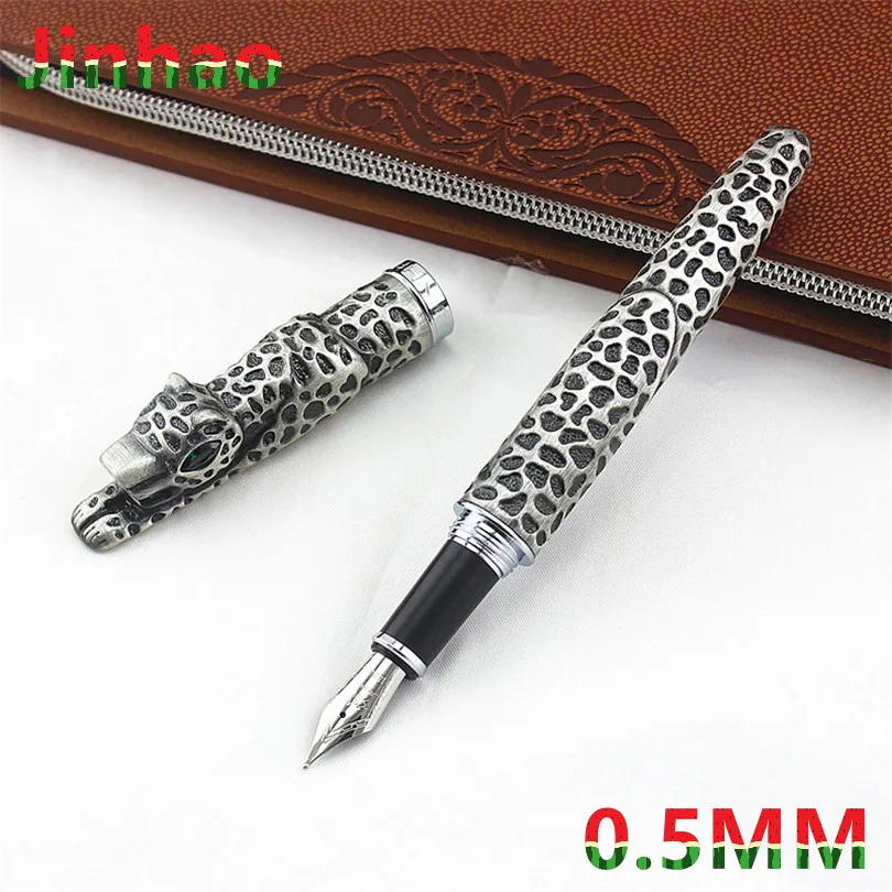 Jinhao новая роскошная авторучка Leopard Cheetah полностью Металлическая чернильная ручка художественные ручки Роскошная коллекция офисная подарочная ручка