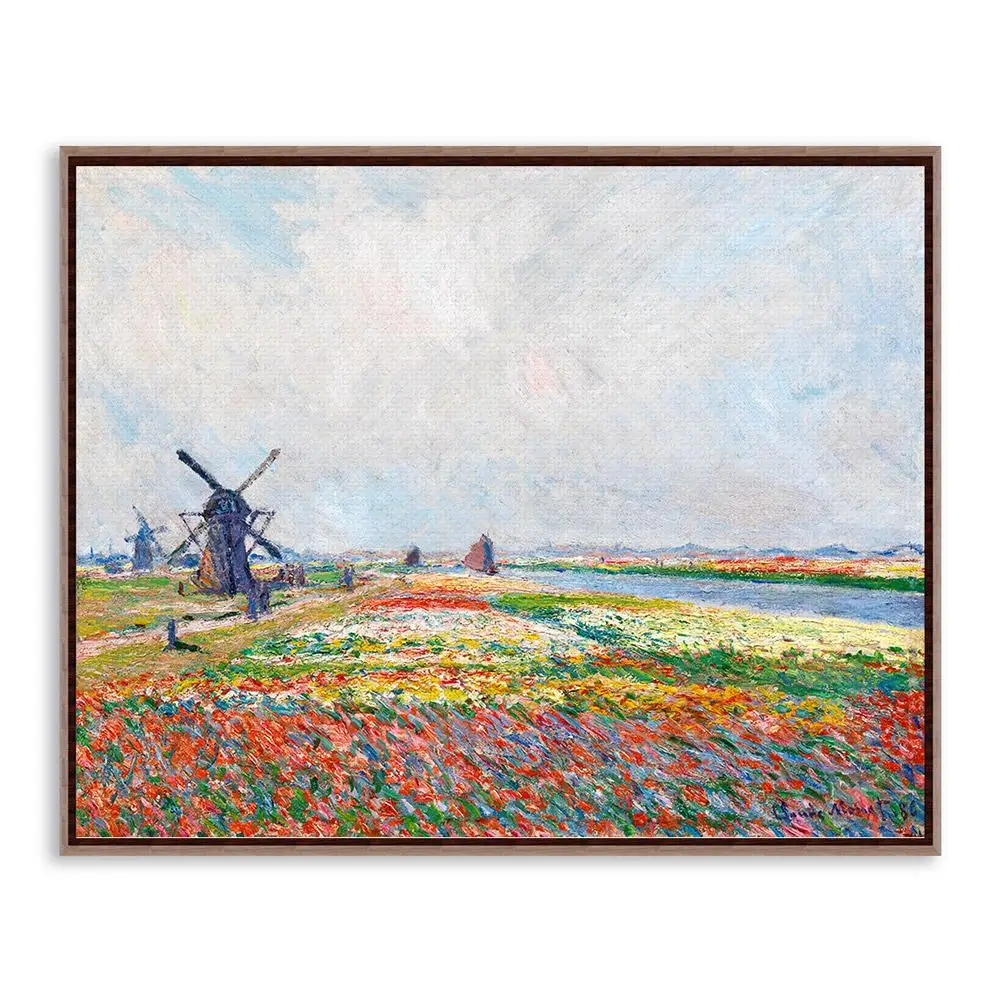 

Claude Monet Impressionist Rural Landscape A4 Poster Prints Colorful Flowers Windmill Canvas Oil Paintings Home Wall Art Gifts