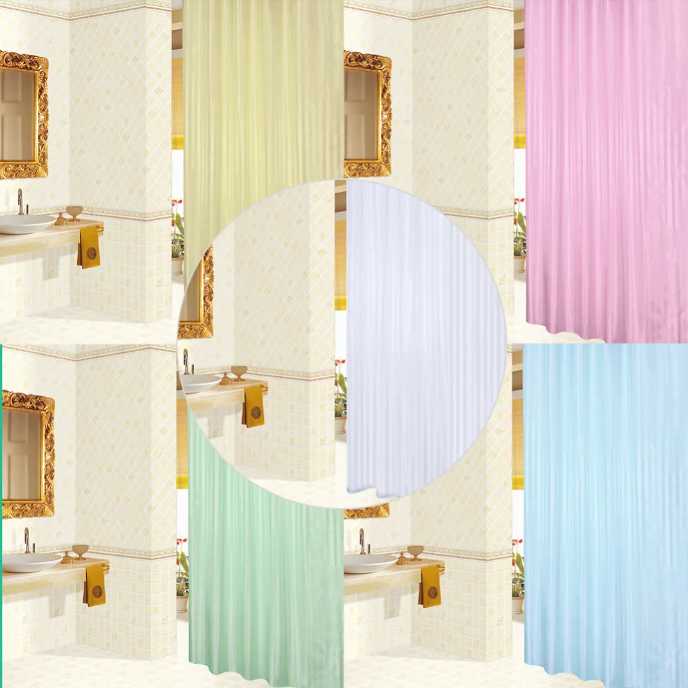 180*180cm Fabric Shower Curtain With 12 Hooks High Quality Bath Screens