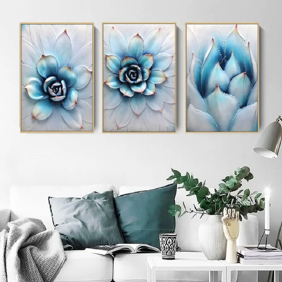 Nordic Minimalist Flowers Succulents Plants Wall Art Canvas Paintings Wall Pictures Prints and Posters Girls Bedroom Home Decor (5)