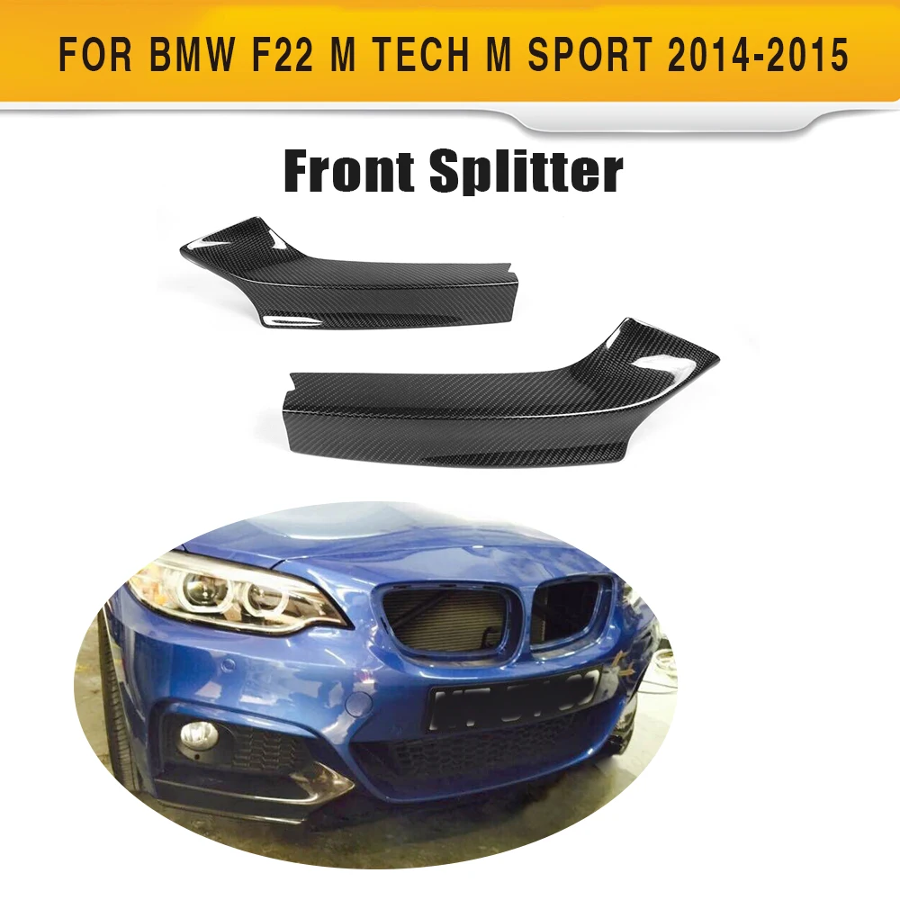 

2 Series Carbon Fiber Front Bumper Splitters lip spoiler For BMW F22 M Sport Coupe 2014-2017 Convertible M235i M240i xDrive