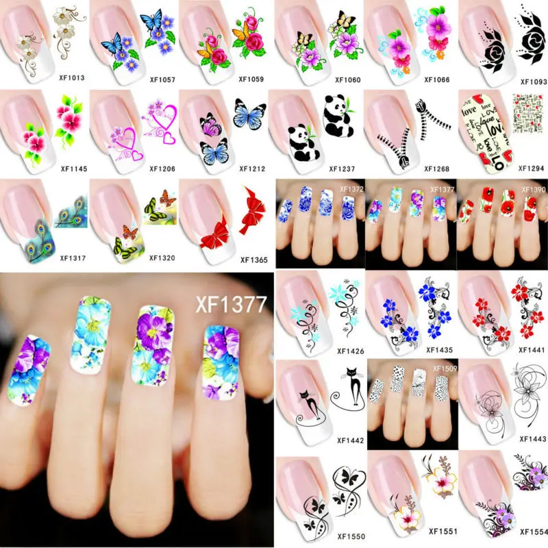 Cute Watermark Nail Sticker Water Transfer Printing Nail Decal Stickers ...