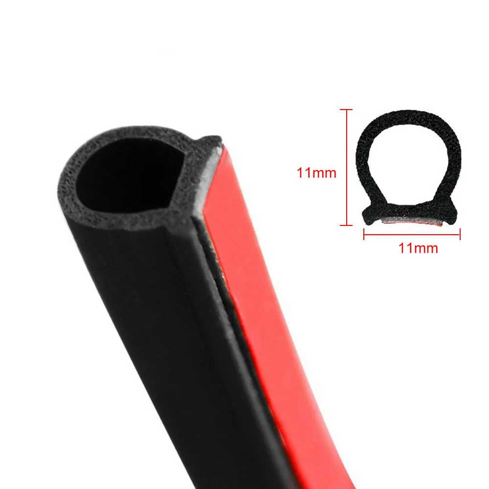 

2m-16m Small D-type Car Sealing Strip Waterproof Dustproof Car Door Trunk Rubber Seal Strip Auto Window Sound Insulation Strip