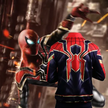 

2018 Avengers Infinity War Spiderman Jacket Hoodie Cosplay Costume Sweat Spiderman Baseball Superhero 3D Sports Halloween Party