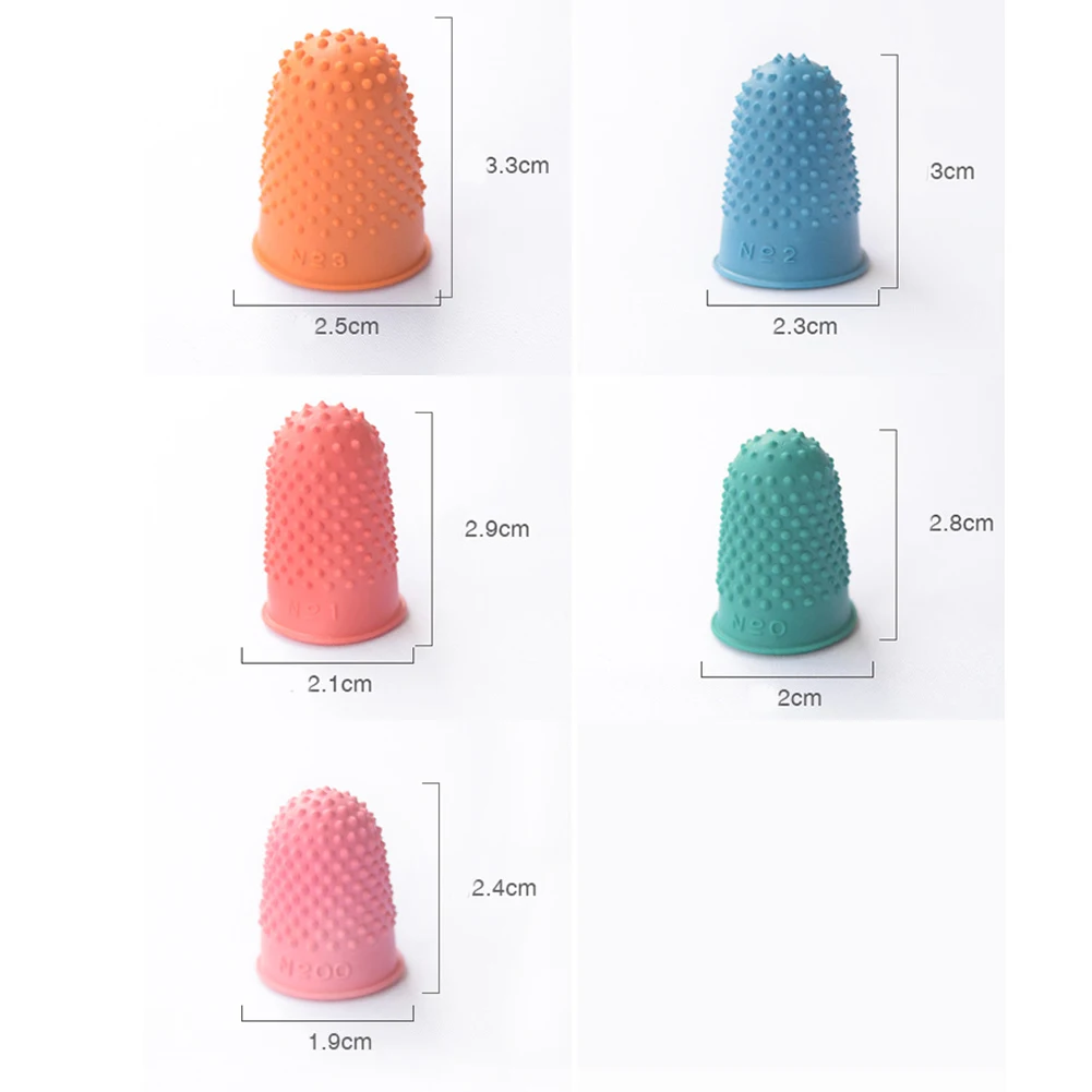 5Pcs Thin Needle Sewing Needle Thimble Leather Rubber Sewing Finger Protective Sleeve Sewing Accessories