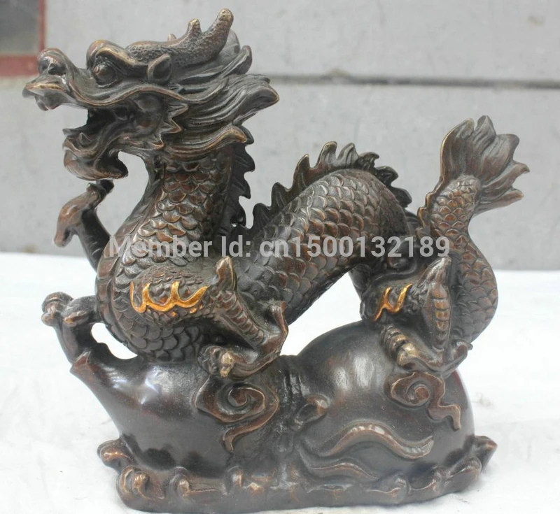 

xd 0067 China Folk Culture Handmade Brass Bronze Statue Lucky Zodiac Dragon Sculpture