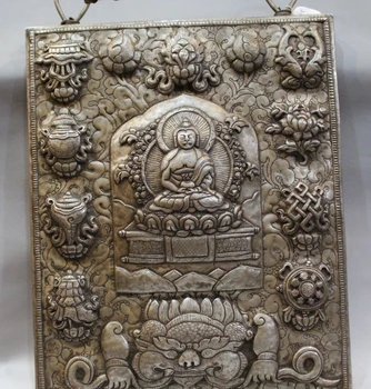 

18 "Tibet Buddhism Temple Bronze Carving Eight Treasures Shakyamuni Buddha Statu
