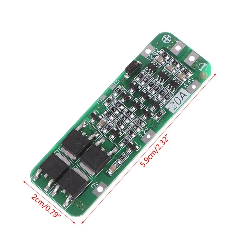 3S 20A литий-ионный аккумулятор 18650 зарядное устройство PCB плата защиты BMS 12,6 в ячейка 64x20x3,4 мм модуль S08 и Прямая поставка