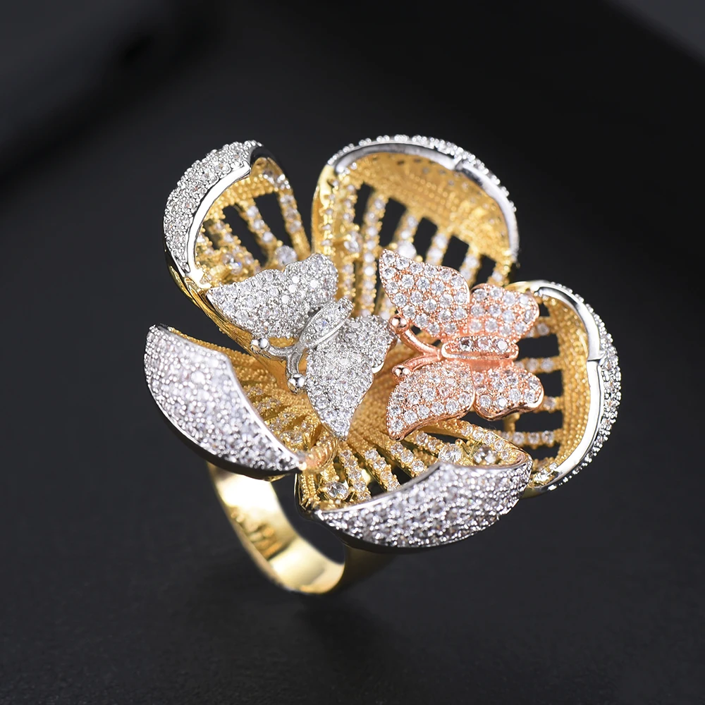 Трендовые цветущие кольца с фианитами для индийских африканских женщин обручальное кольцо anillos Mujer