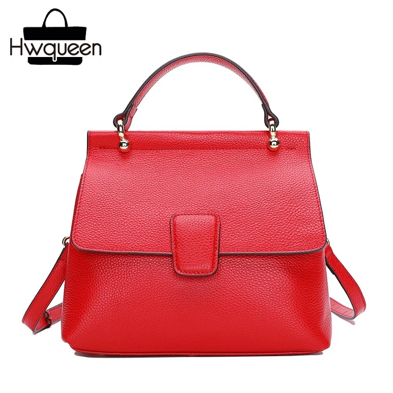 

Fashion Designer Cover Closure Top Layer Genuine Cow Leather Female Red Purse Sling Bag Lady Handbag Female Single Shoulder Bag