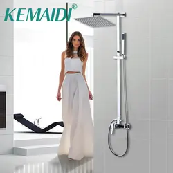 KEMAIDI смеситель для ванной Ванная комната настенное крепление набор для душа + Управление клапан ручной опрыскиватель 8 дюймов Насадки для