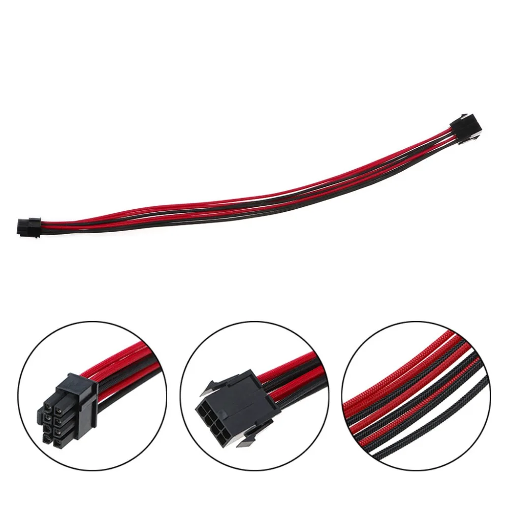 1Pc Sleeved graphics card PCI E GPU 8 Pin to 6 2 Pin PCI E Power 2