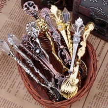 Ретро Дворцовая металлическая кофейная ложка для мороженого винтажная королевская серебряная ложка