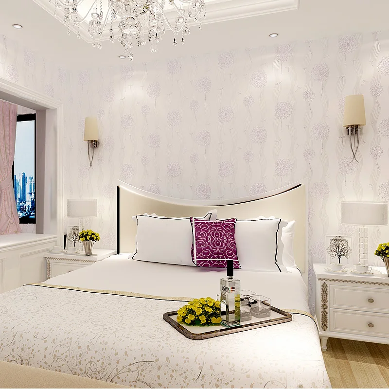 Modern South Korean Style Flower Romantic Marriage Room Bedroom Living Room Wall Paper