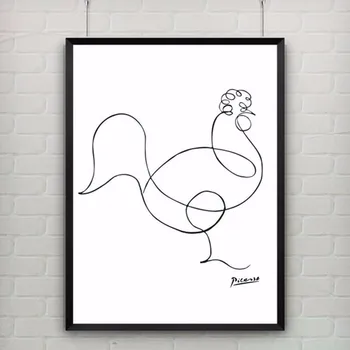 

Pablo Picasso The Cock Print modern abstract oil painting Animals Minimalist Wall Art paintings for living room wall decor