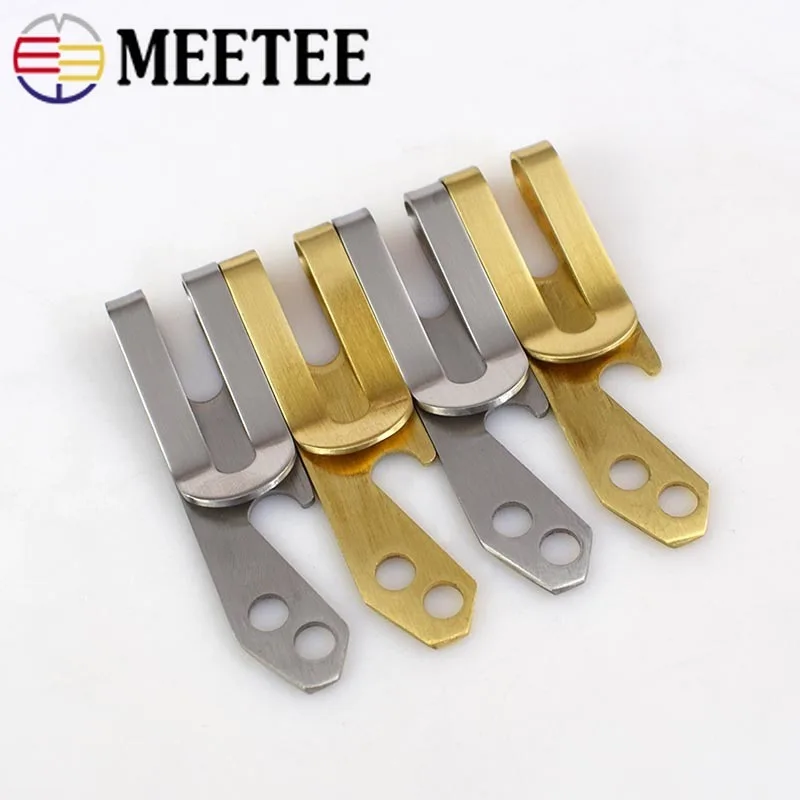 

2PCS Brass Waist Clip Buckle Money Clip Pure Copper Multi-function Bottle Opener Tool Crowbar Stainless Steel Key Chain BD048