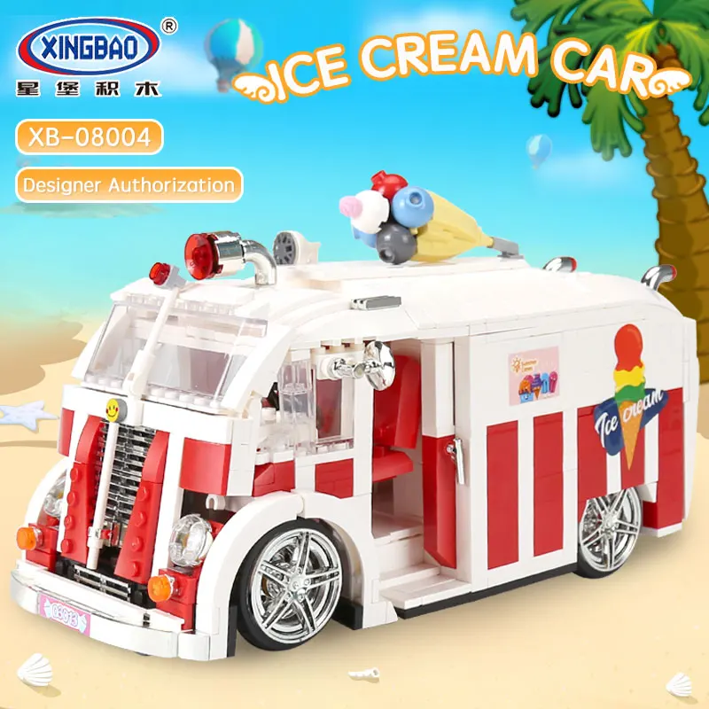 

Xingbao 08004 1000Pcs Genuine Technic Series The Ice Cream Car Set Building Blocks Bricks Children Educational Toys Model Gifts