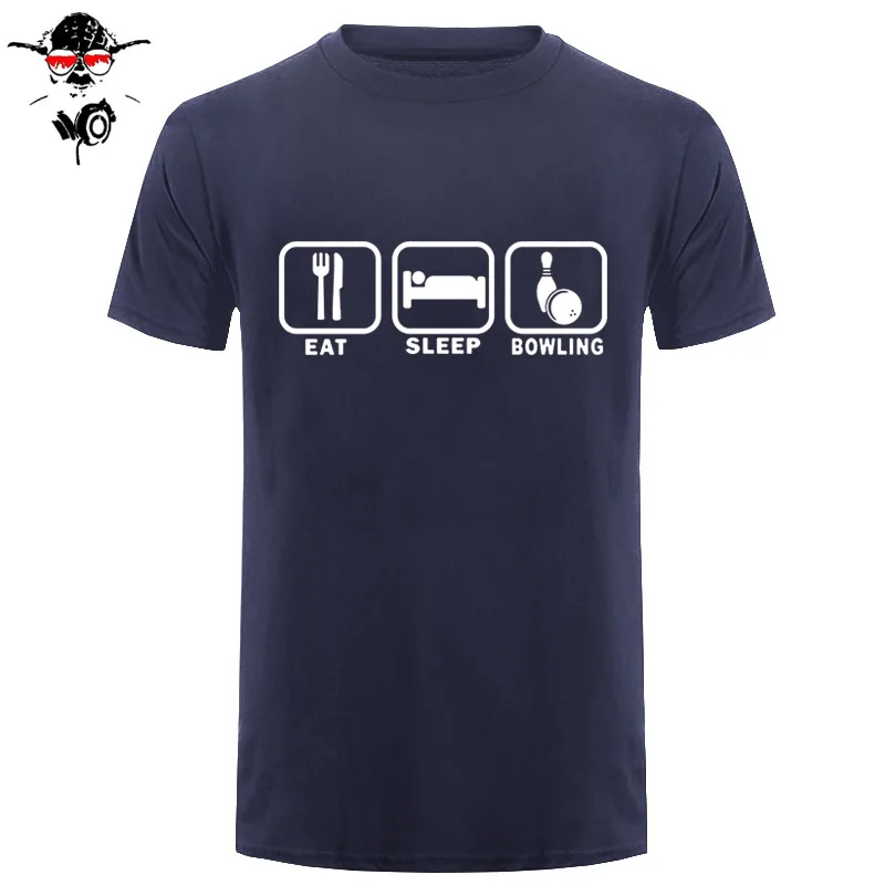 أكل النوم bowlinger t قميص رجل t قميص جديد الصيف قصيرة الأكمام س الرقبة القطن الرجال فاهيون مضحك bowlinger shirt