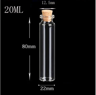 10pcs GLASS BOTTLE PENDANTS cork bottles TEARDROP/ROUND/TUBE empty large vials