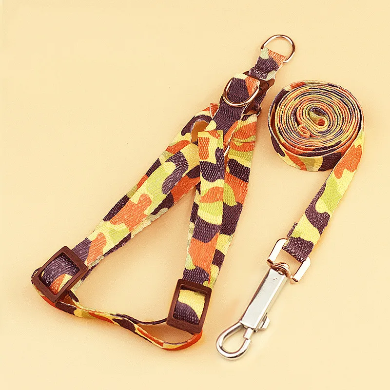 

Nylon Traction Belt Combination Puppy Leash Anti-Lost Dog Collar Small Dog Pet Dog Safety Leash Fashion Pet Supplies W12