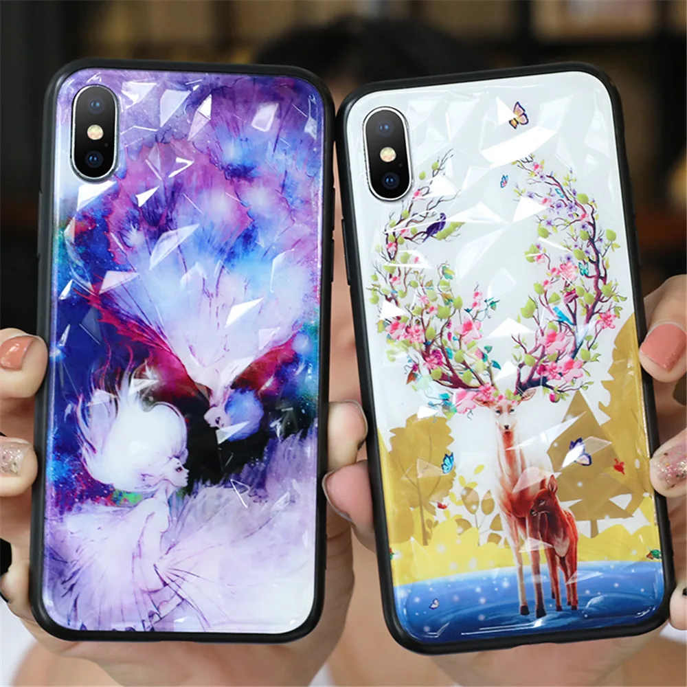 Luxury Floral Cute Diamond Case For iPhone XR XS Max X 8 7 6S 6 Plus Cover Silicone Phone Cases For iPhone X 7 8 6S Plus Coque (11)