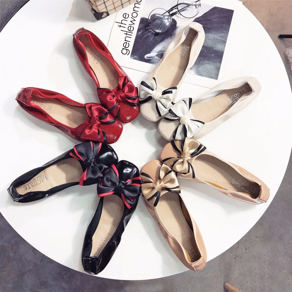 

2019 spring new fashion simple solid color flat shoes women comfortable wild flowers decorative casual shoes.