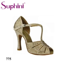 Special Offer Free Shipping 2018 Suphini Full Crystal Latin Ballroom Dance Shoes Salsa Dance Shoes 775