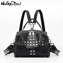 NIGEDU роскошные сумки женские сумки на плечо дизайнерские заклепки Многофункциональный рюкзак из искусственной кожи женские сумки через плечо рюкзак