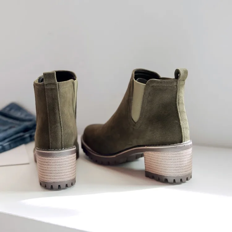 

Big Size 9 10 11 12 boots women shoes ankle boots for women ladies boots shoes woman winter Solid color round head elastic band