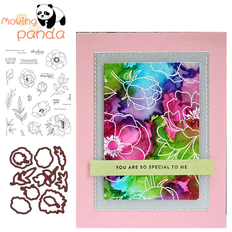 

2019 New DELICATE FLOWERS Metal Cutting Dies and Clear Stamps for Scrapbooking for DIY Card Making Cutting Crafts Stencil Dies