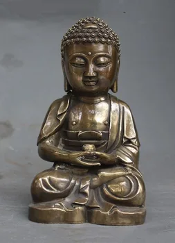 

christmas 8"Old Tibet Buddhism Fane bronze Sakyamuni Shakyamuni Tathagata buddha statue halloween