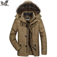 Зимняя мужская куртка, теплая, толстая, с хлопковой подкладкой, черная, военная парка, пальто, верхняя одежда, мужская ветровка, мех, с капюшоном, пальто, одежда