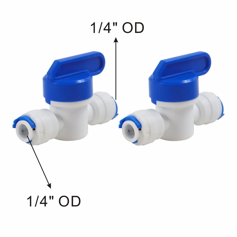 Быстрый соединитель 1/" прямой встроенный шаровой клапан Быстрый фитинг для фильтров воды и ro, система обратного осмоса системы-2 упаковки