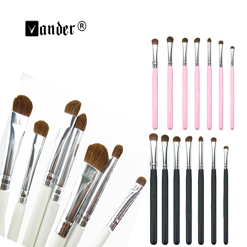 7pcs Natural Hair Eye Makeup Brushes Set Small Soft Eyeshadow Shadow