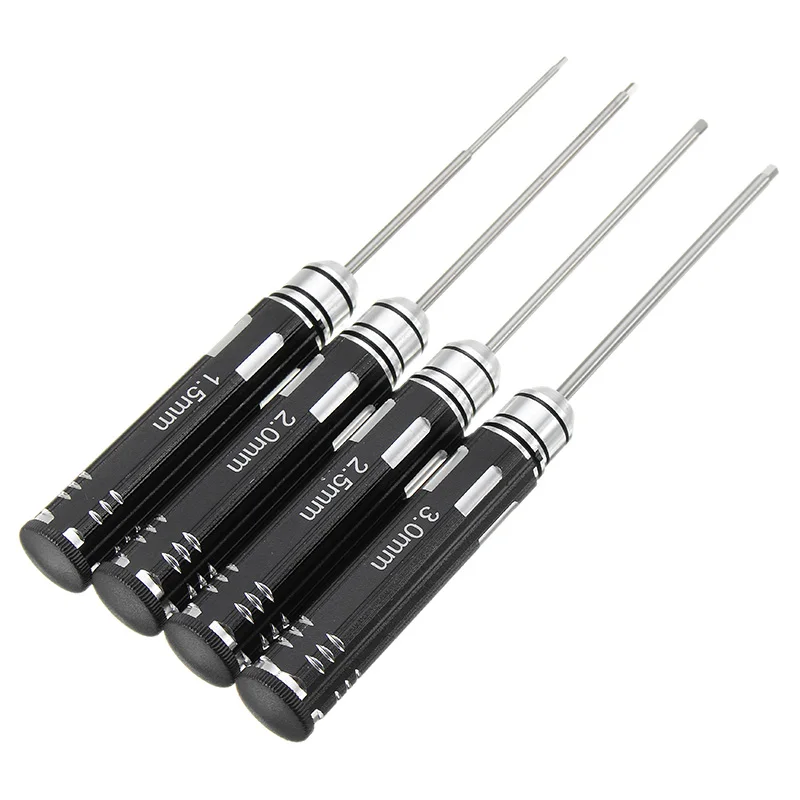 

YZ-007 4pcs 1.5/2.0/2.5/3.0mm Steel Hexagonal Steel Screwdriver Tool Set For RC Model